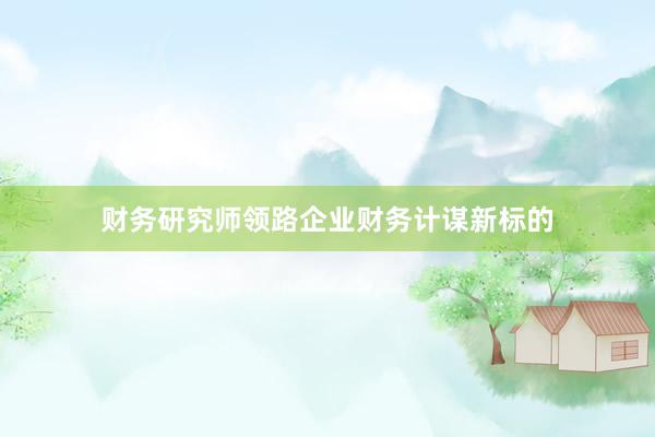 财务研究师领路企业财务计谋新标的